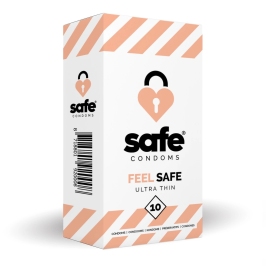 Safe Feel Safe Ultra Cienkie Prezerwatywy 10 szt. Lateksowe 54mm
