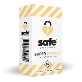 Safe Super Strong 10 szt - prezerwatywy wzmocnione, lateksowe, 53 mm