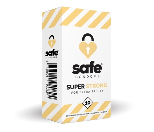 Safe Super Strong 10 szt - prezerwatywy wzmocnione, lateksowe, 53 mm