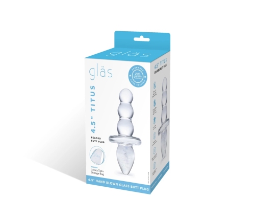 Glas Titus - Glass Intimate Plug, Transparent, 11.5 cm, Hypoallergenic