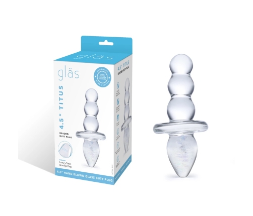 Glas Titus - Glass Intimate Plug, Transparent, 11.5 cm, Hypoallergenic