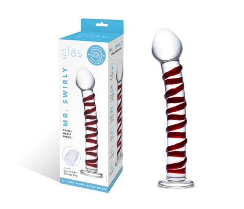 Glas Mr. Swirly Glass Intimate Spiral Wand 21 cm - Red Helix Design