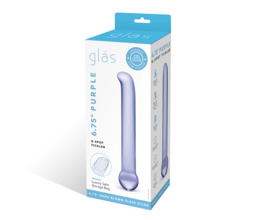 Glas Purple G-Spot Tickler 17cm Glass Massager with Ergonomic Handle