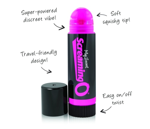 The Screaming O My Secret Vibrating Lip Balm Mini Intimate Device Pink