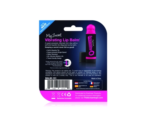 The Screaming O My Secret Vibrating Lip Balm Mini Intimate Device Pink