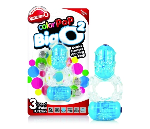 The Screaming O ColorPop Big O2 Blue Dual-Motor Vibrating Ring