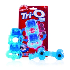The Screaming O TriO Blue - Dual Motor Intimate Ring, Waterproof, SEBS