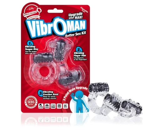 The Screaming O VibroMan Black Multi-Use Vibrating Kit Disposable