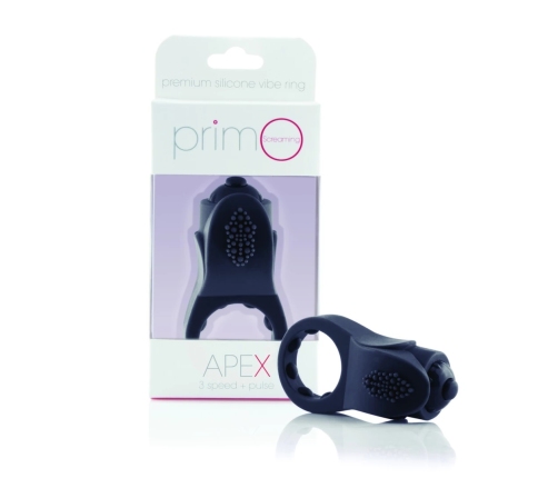 The Screaming O PrimO Apex Black Silicone Vibrating Ring, 4 Modes