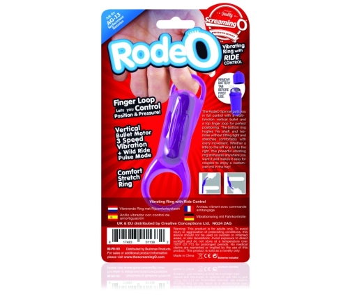 The Screaming O RodeO Spinner Intimate Ring Purple, Adjustable Fit