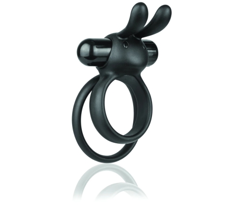 The Screaming O Ohare XL Black Dual Silicone Ring with Rabbit Ears