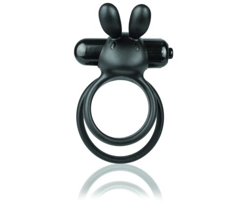 The Screaming O Ohare XL Black Dual Silicone Ring with Rabbit Ears