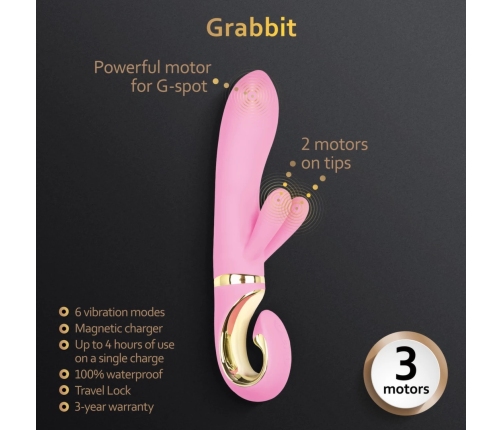 Gvibe Grabbit Pink Intimate Device with Triple Motor System 18 cm