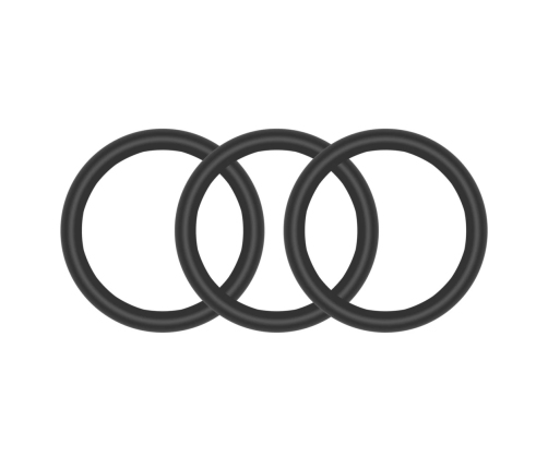 Perfect Fit Silicone 3 Ring Kit XL Black - Set of Anatomical Silicone Rings