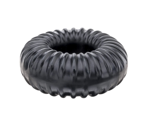Perfect Fit Ribbed Ring Black - Flexible SilaSkin Comfort Ring