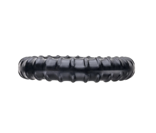 Perfect Fit Ribbed Ring Black - Flexible SilaSkin Comfort Ring