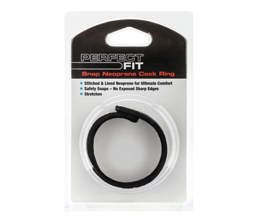Perfect Fit - Neoprene Snap Cockrings Black