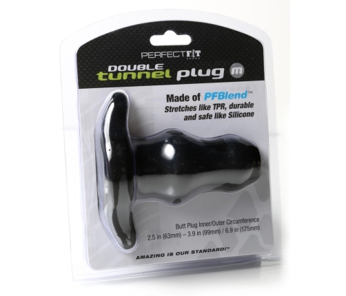 Perfect Fit - Double Tunnel Plug Medium Black