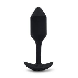 b-Vibe Vibrating Snug Plug 2 Black - Weighted Silicone Model, 112g