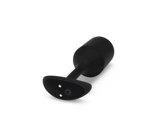 b-Vibe Vibrating Snug Plug 4 Black - Weighted Silicone Anal System XL