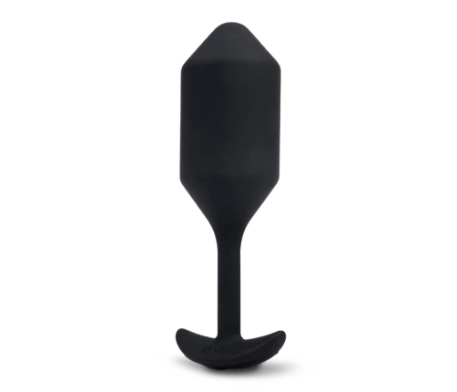 b-Vibe Vibrating Snug Plug 4 Black - Weighted Silicone Anal System XL