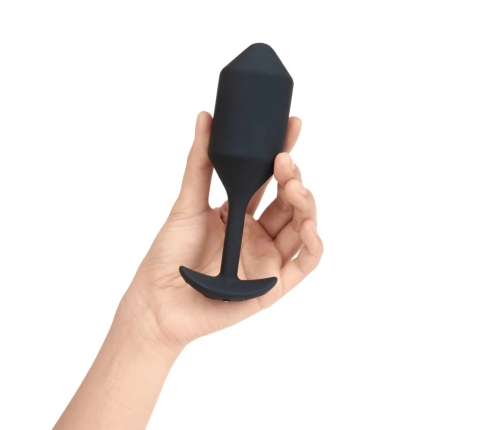 b-Vibe Vibrating Snug Plug 4 Black - Weighted Silicone Anal System XL