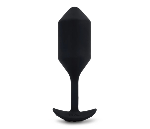 b-Vibe Vibrating Snug Plug 4 Black - Weighted Silicone Anal System XL