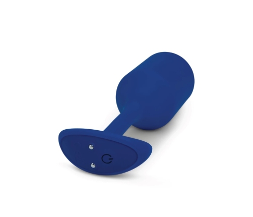 b-Vibe Vibrating Snug Plug 4 Navy - Weighted Silicone Plug XL