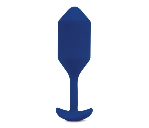 b-Vibe Vibrating Snug Plug 4 Navy - Weighted Silicone Plug XL