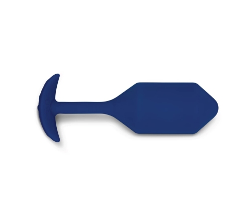 b-Vibe Vibrating Snug Plug 4 Navy - Weighted Silicone Plug XL