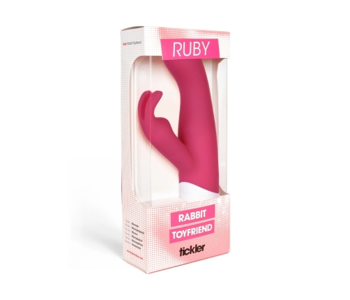 Tickler Ruby Rabbit Intimate Device Magenta Silicone 225mm Dual Motor