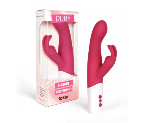 Tickler Ruby Rabbit Intimate Device Magenta Silicone 225mm Dual Motor