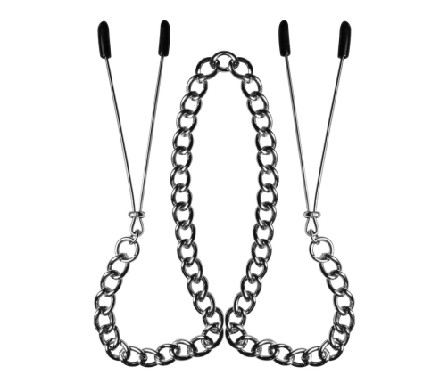 S&M Adjustable Heart Nipple Clips with Comfort Pads, Silver Finish