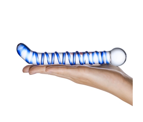 Glas Mr. Swirly Curved Borosilicate Glass Model Blue 16.5cm