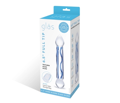 Glas Full Tip Borosilicate Glass Intimate Device Clear & Blue 16.5cm