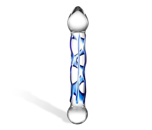 Glas Full Tip Borosilicate Glass Intimate Device Clear & Blue 16.5cm