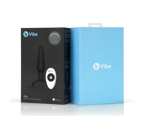 b-Vibe Trio Plug Black - Medium Size Intimate System, 3 Motors, Remote