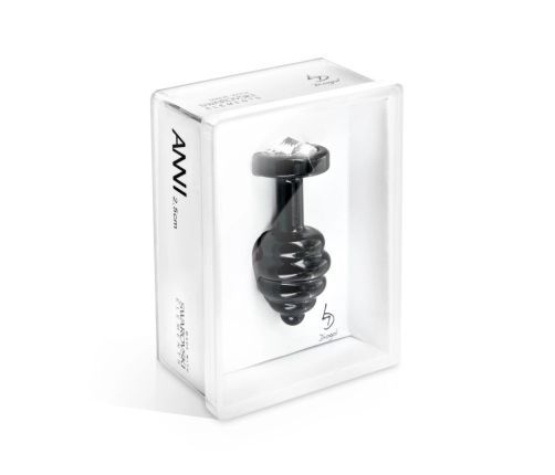 Diogol Ano Ribbed Black 25 mm Aluminium Intimate Accessory with Crystal