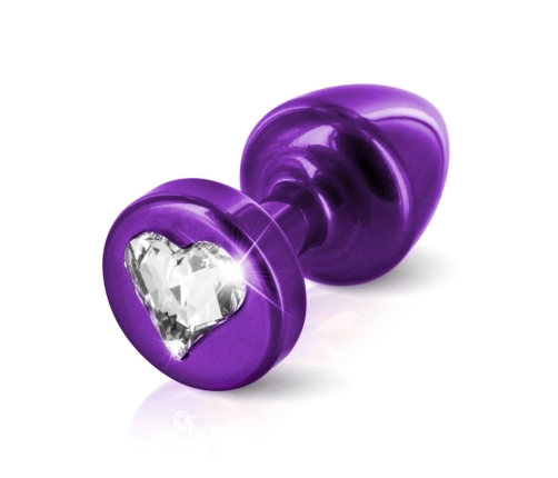 Diogol Anni R Aluminium Plug 25mm Heart Shape Purple Swarovski