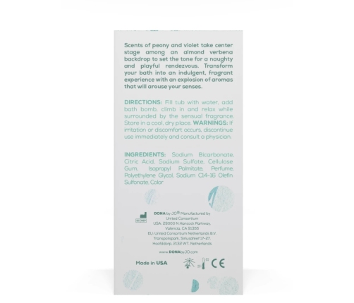 Dona Bath Bomb Naughty 140g - Aromatic Bath Sphere for Relaxation