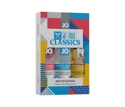 System JO Tri Me Classics zestaw lubrykantow 3x30ml ananas/massage