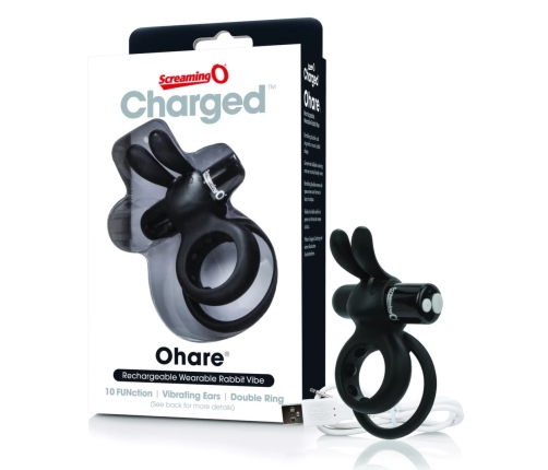 The Screaming O Charged Ohare Black Intimate Dual-Ring Silicone Device