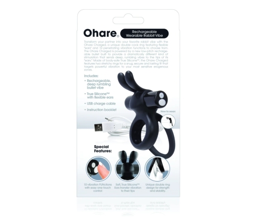 The Screaming O Charged Ohare Black Intimate Dual-Ring Silicone Device