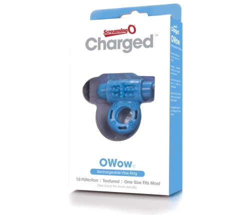 The Screaming O Charged OWow Intimate Vibrating Ring Blue Rechargeable