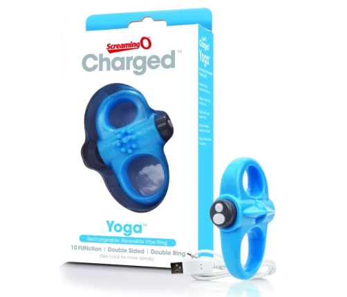 The Screaming O Charged Yoga Blue - Flexible Intimate Ring, Rechargeable