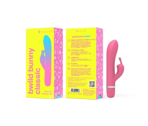 B Swish Bwild Classic Bunny Guava 5-Function Silicone Massager Pink