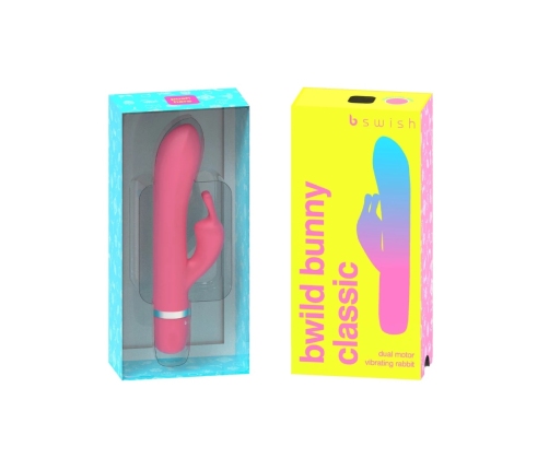 B Swish Bwild Classic Bunny Guava 5-Function Silicone Massager Pink