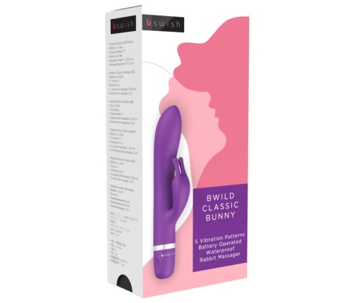 B Swish Bwild Classic Bunny Silicone Intimate Massager Purple 15.2cm