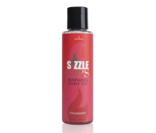Sensuva Sizzle Lips Żel rozgrzewający jadalny truskawkowy 125 ml
