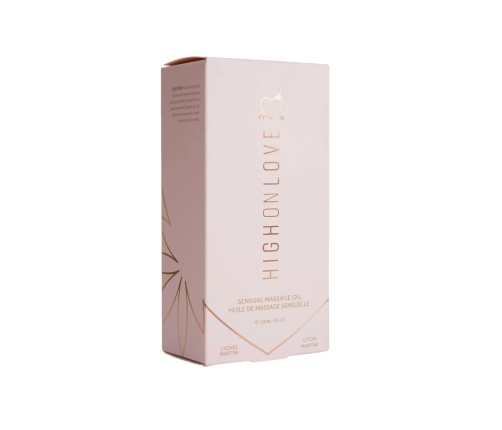 HighOnLove Massage Oil Lychee Martini 120ml - Nourishing Hemp Blend